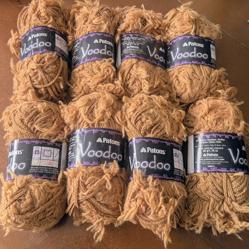 Voodoo Yarn Tan New 8 Skeins Same Colour And Lot #'s